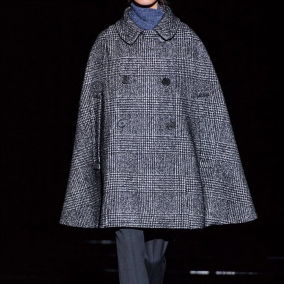 Marc Jacobs Fall 19 XS Black Plaid Capes Overcoat - Picture 13 of 71